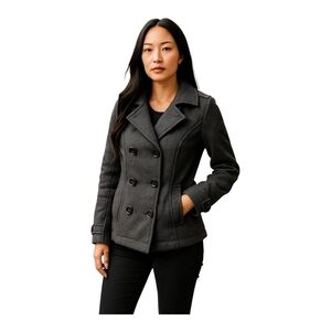 Fox Double-Breasted Hooded Black Jacket